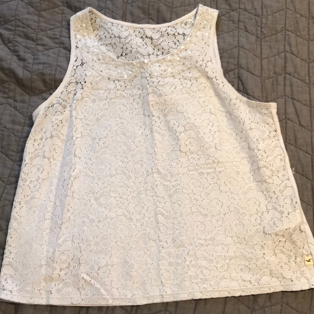4/$12 Light Gray Lace Tank Top